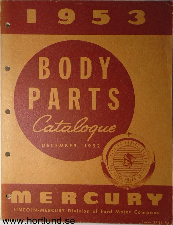 Www.hortlund.se - 1953 Mercury Body Parts Catalog