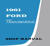 1961 Ford Thunderbird Shop Manual