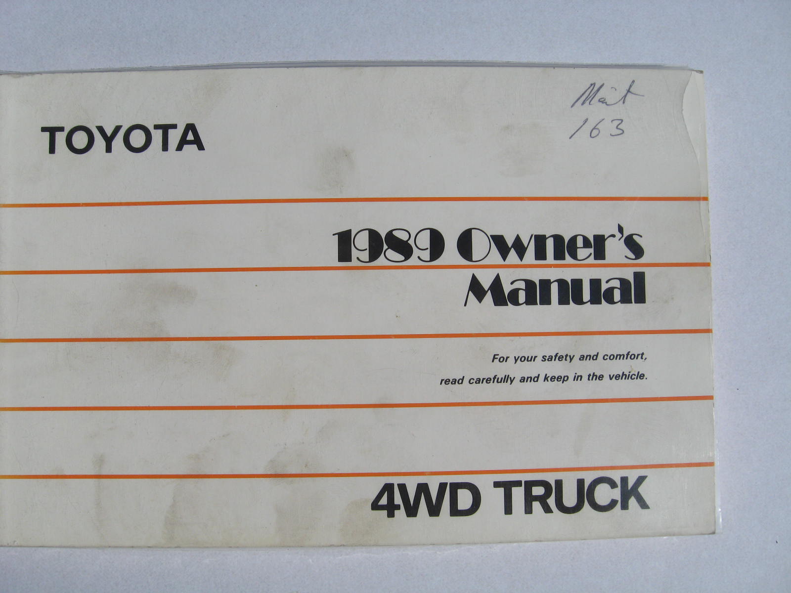 www.hortlund.se - 1989 Toyota 4WD Truck Owner's Manual